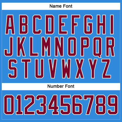 Custom Sky Blue Maroon-White Hockey Lace Neck Jersey - Sky-Custom