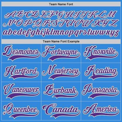Custom Sky Blue Purple-White Hockey Lace Neck Jersey - Sky-Custom