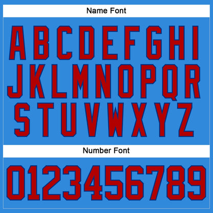 Custom Sky Blue Red-Royal Hockey Lace Neck Jersey - Sky-Custom