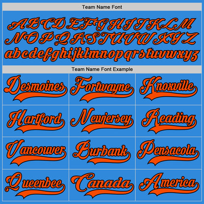 Custom Sky Blue Orange-Black Hockey Lace Neck Jersey - Sky-Custom
