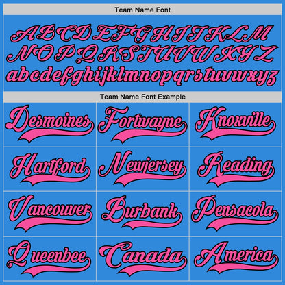 Custom Sky Blue Pink-Black Hockey Lace Neck Jersey - Sky-Custom