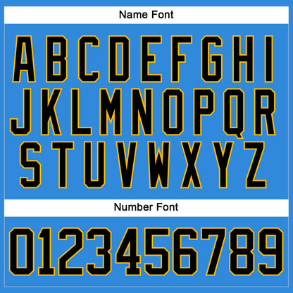 Custom Sky Blue Black-Gold Hockey Lace Neck Jersey - Sky-Custom
