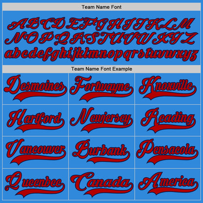 Custom Sky Blue Red-Navy Hockey Lace Neck Jersey - Sky-Custom