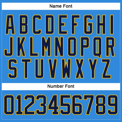 Custom Sky Blue Navy-Gold Hockey Lace Neck Jersey - Sky-Custom