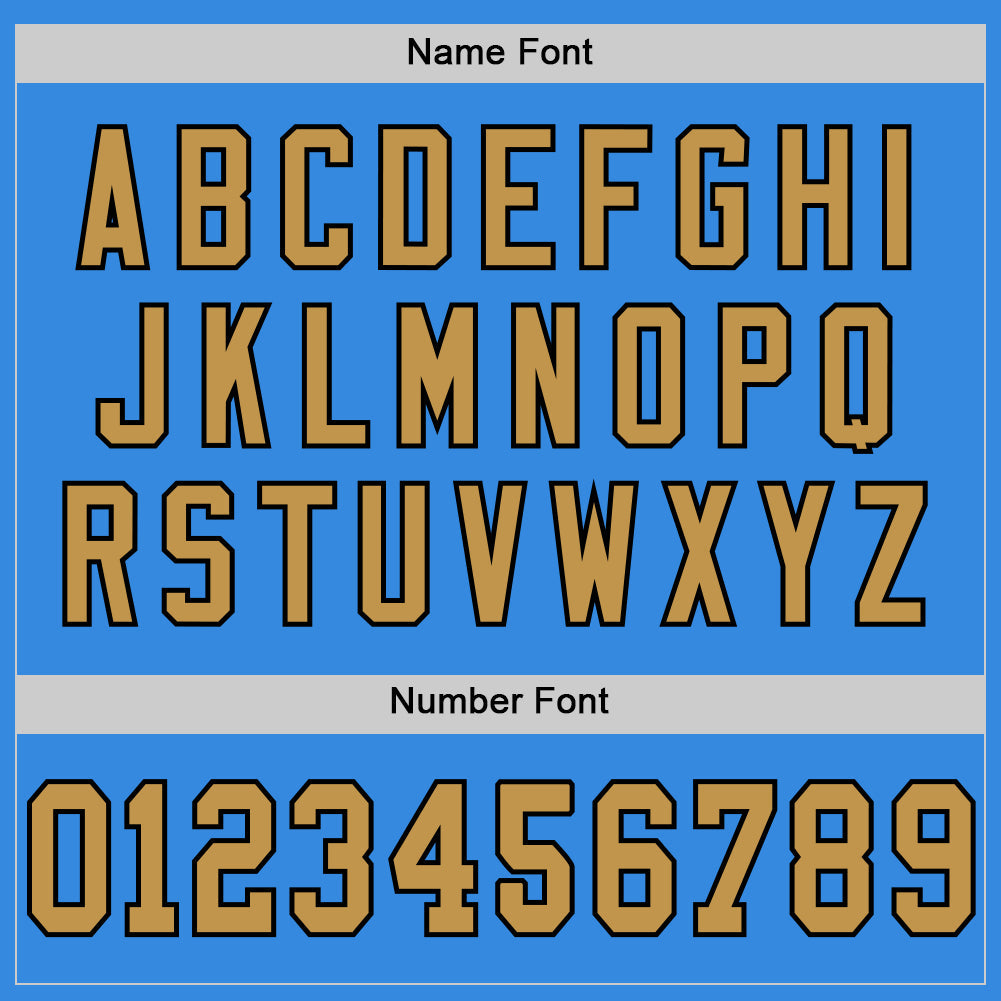 Custom Powder Blue Old Gold-Black Mesh Authentic Throwback Football Jersey - Sky-Custom