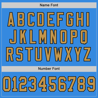 Custom Powder Blue Old Gold-Black Mesh Authentic Throwback Football Jersey - Sky-Custom