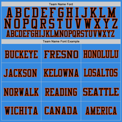 Custom Powder Blue Black-Orange Mesh Authentic Throwback Football Jersey - Sky-Custom