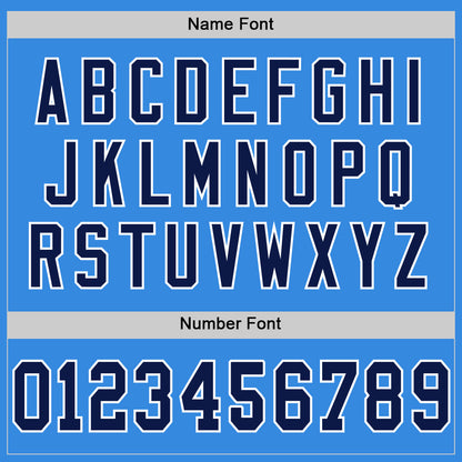 Custom Powder Blue Navy-White Mesh Authentic Throwback Football Jersey - Sky-Custom