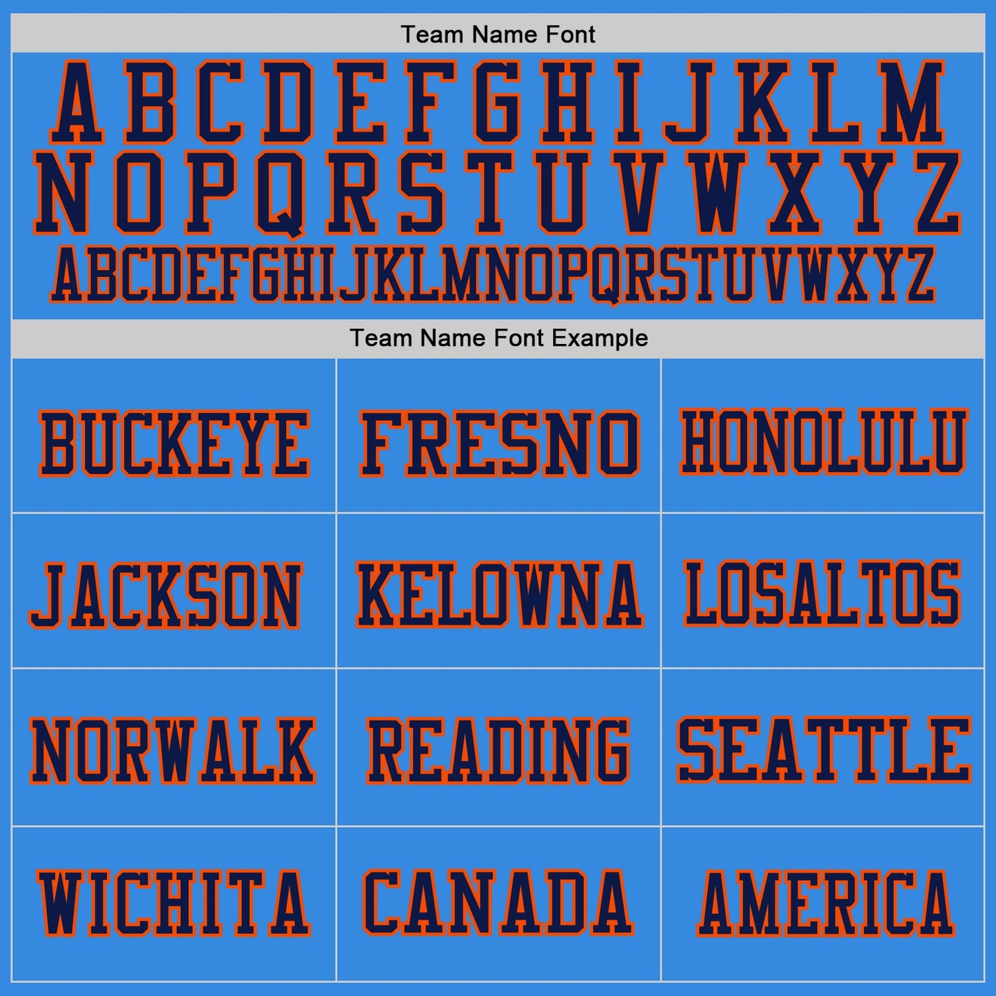 Custom Powder Blue Navy-Orange Mesh Authentic Throwback Football Jersey - Sky-Custom