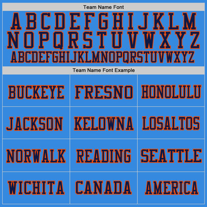 Custom Powder Blue Navy-Orange Mesh Authentic Throwback Football Jersey - Sky-Custom