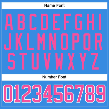 Custom Powder Blue Pink-White Hockey Jersey - Sky-Custom