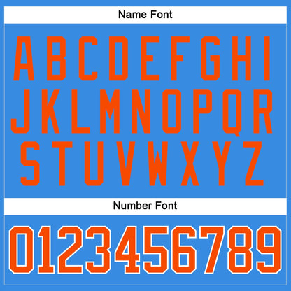 Custom Powder Blue Orange-White Hockey Jersey - Sky-Custom