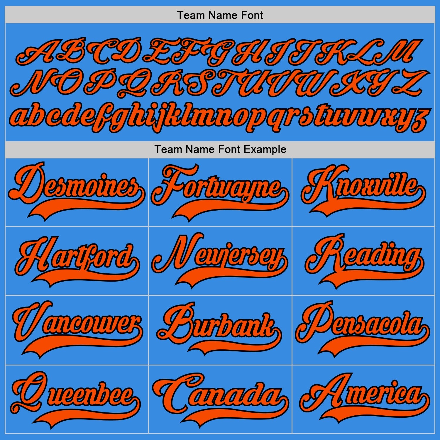 Custom Powder Blue Orange-Black Hockey Jersey - Sky-Custom