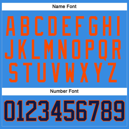 Custom Powder Blue Navy-Orange Hockey Jersey - Sky-Custom
