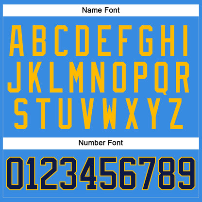 Custom Powder Blue Navy-Gold Hockey Jersey - Sky-Custom
