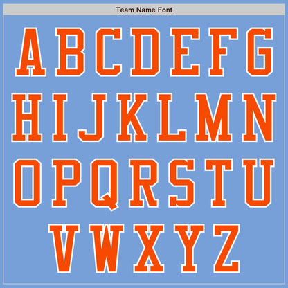Custom Powder Blue Orange-White Authentic Baseball Jersey - Sky-Custom