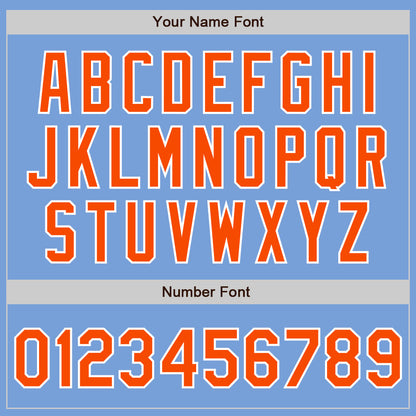 Custom Powder Blue Orange-White Authentic Baseball Jersey - Sky-Custom