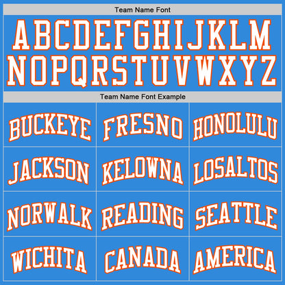 Custom Powder Blue White-Orange Authentic Basketball Jersey - Sky-Custom