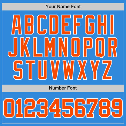 Custom Powder Blue Orange-White Authentic Basketball Jersey - Sky-Custom