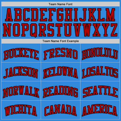 Custom Powder Blue Red-Black Authentic Basketball Jersey - Sky-Custom