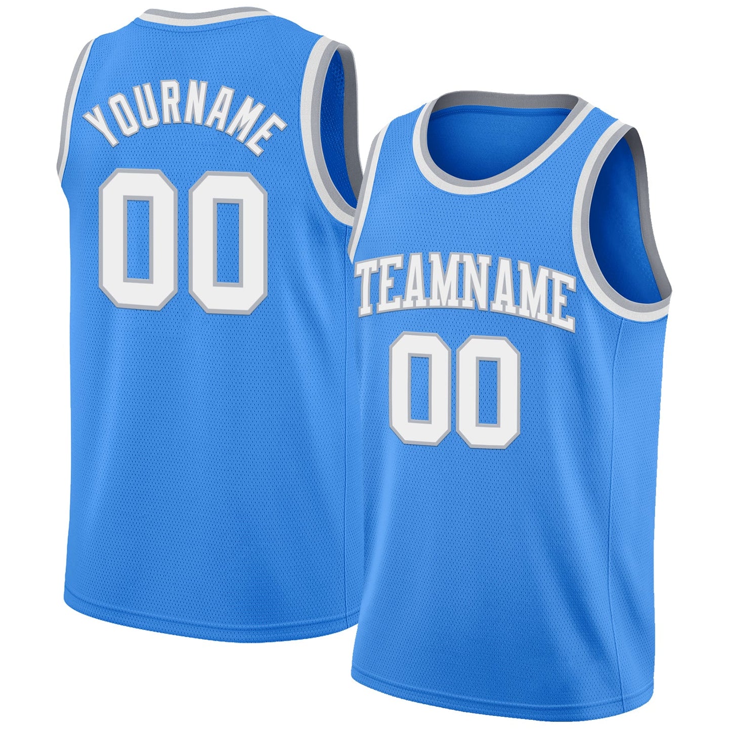 Custom Powder Blue White-Gray Authentic Basketball Jersey - Sky-Custom