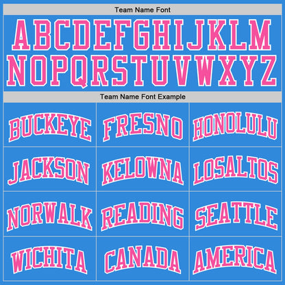 Custom Powder Blue Pink-White Authentic Basketball Jersey - Sky-Custom