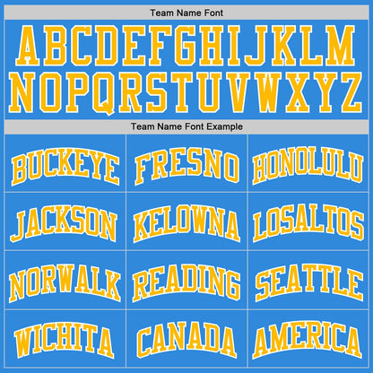 Custom Powder Blue Gold-White Authentic Basketball Jersey - Sky-Custom