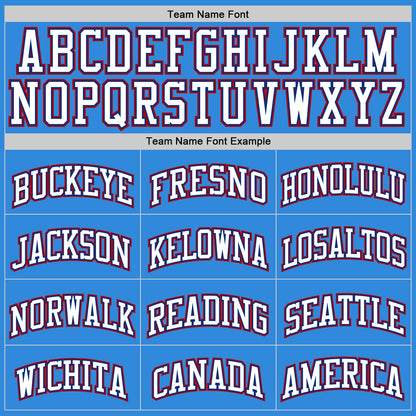 Custom Powder Blue White Royal-Red Authentic Basketball Jersey - Sky-Custom