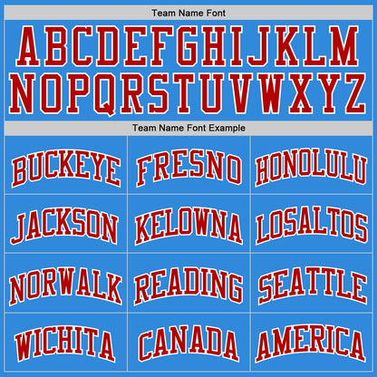 Custom Powder Blue Red-White Authentic Basketball Jersey - Sky-Custom