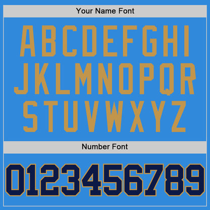 Custom Powder Blue Navy-Old Gold Authentic Basketball Jersey - Sky-Custom