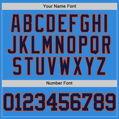 Custom Powder Blue Navy-Orange Authentic Basketball Jersey - Sky-Custom