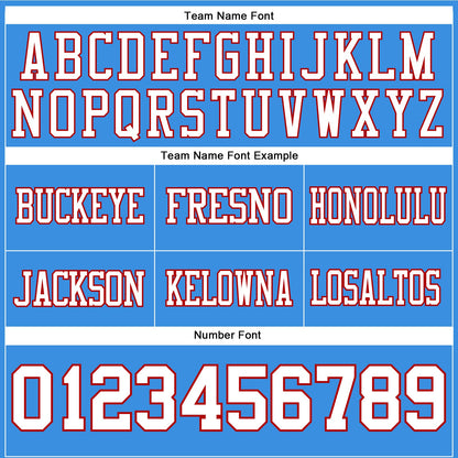 Custom Powder Blue White-Red Mesh Authentic Football Jersey - Sky-Custom