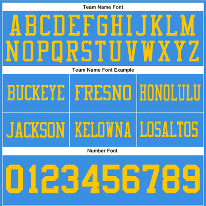 Custom Powder Blue Yellow Mesh Authentic Football Jersey - Sky-Custom