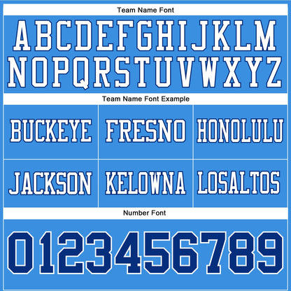 Custom Powder Blue Royal-White Mesh Authentic Football Jersey - Sky-Custom