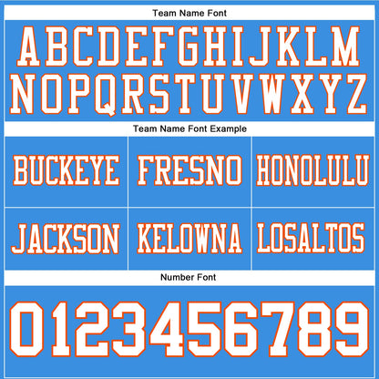 Custom Powder Blue White-Orange Mesh Authentic Football Jersey - Sky-Custom