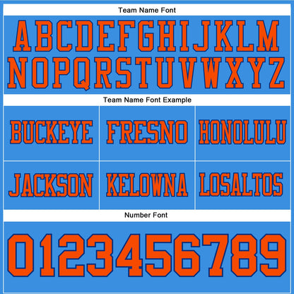 Custom Powder Blue Orange-Royal Mesh Authentic Football Jersey - Sky-Custom