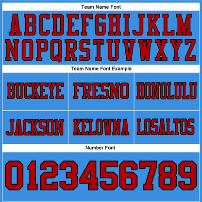 Custom Powder Blue Red-Black Mesh Authentic Football Jersey - Sky-Custom