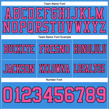 Custom Powder Blue Pink-Black Mesh Authentic Football Jersey - Sky-Custom