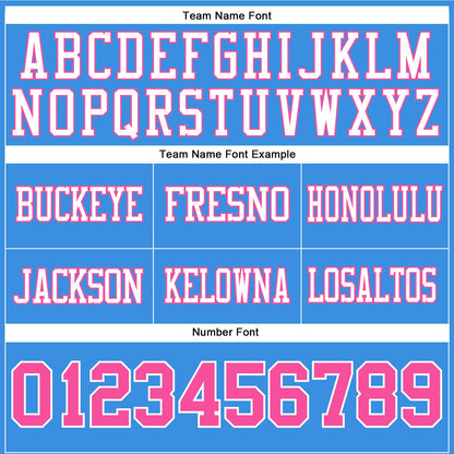 Custom Powder Blue Pink-White Mesh Authentic Football Jersey - Sky-Custom