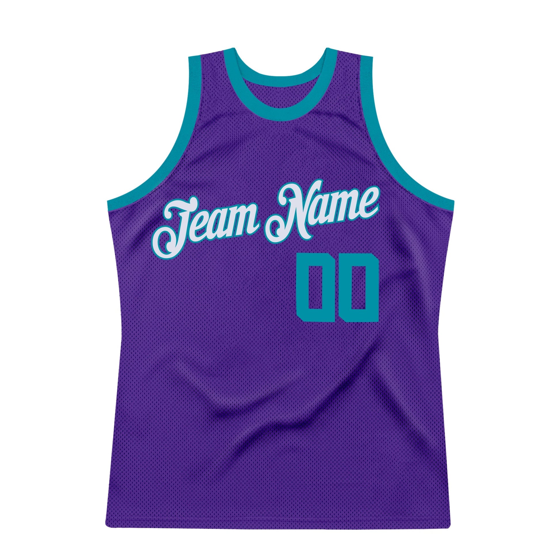 Custom Purple Teal-White Authentic Throwback Basketball Jersey - Sky-Custom