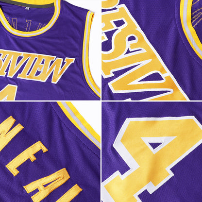 Custom Purple Purple-Old Gold Authentic Throwback Basketball Jersey - Sky-Custom