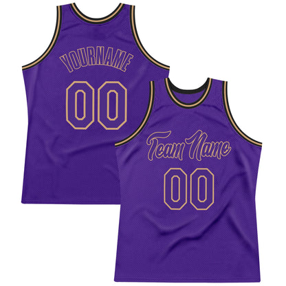 Custom Purple Purple-Old Gold Authentic Throwback Basketball Jersey - Sky-Custom