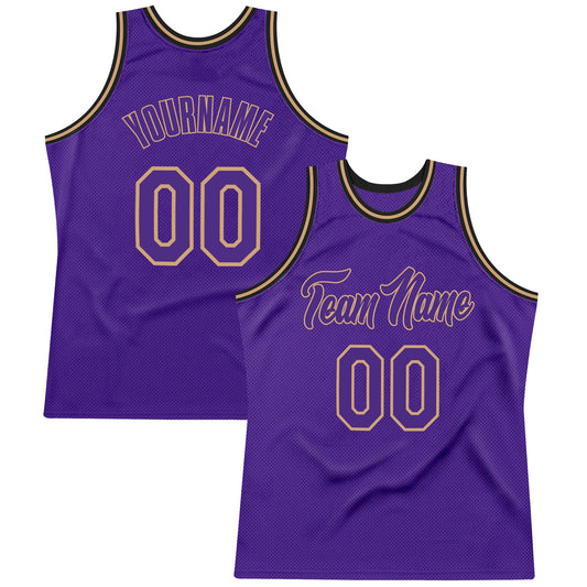 Custom Purple Purple-Old Gold Authentic Throwback Basketball Jersey - Sky-Custom