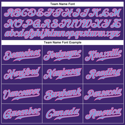 Custom Purple Light Blue-Pink Authentic Baseball Jersey - Sky-Custom
