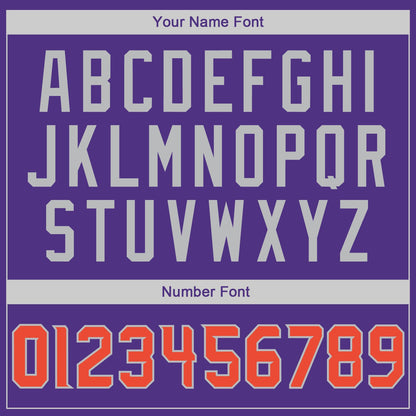 Custom Purple Orange-Gray Authentic Baseball Jersey - Sky-Custom