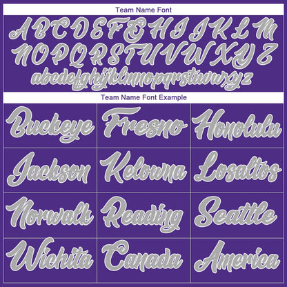 Custom Purple White-Gray Authentic Baseball Jersey - Sky-Custom