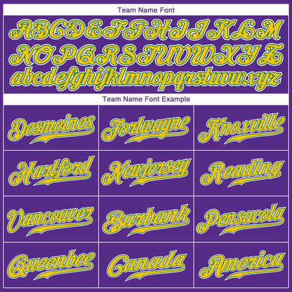 Custom Purple Gold-Kelly Green Authentic Baseball Jersey - Sky-Custom