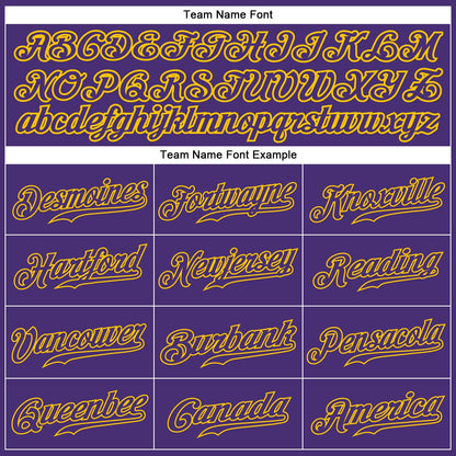 Custom Purple Purple-Gold Authentic Baseball Jersey - Sky-Custom