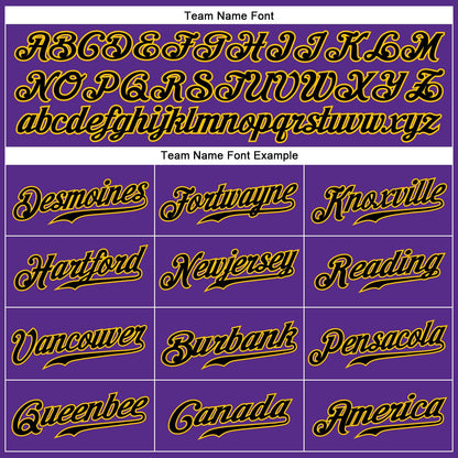 Custom Purple Black Pinstripe Black-Gold Authentic Baseball Jersey - Sky-Custom