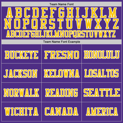 Custom Purple Gold-White Mesh Authentic Throwback Football Jersey - Sky-Custom